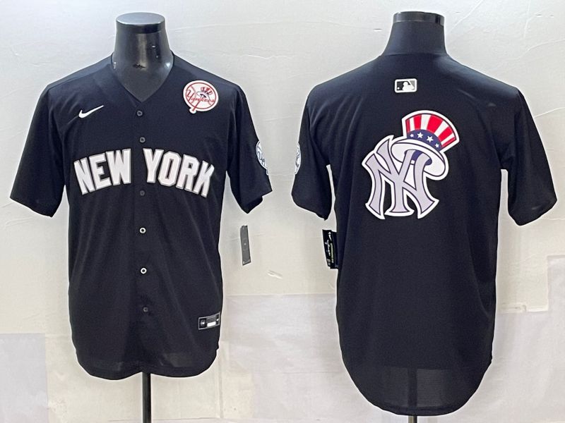 Men 2025 New York Yankees Blank Black Nike MLB Jersey style 0017->new york yankees->MLB Jersey